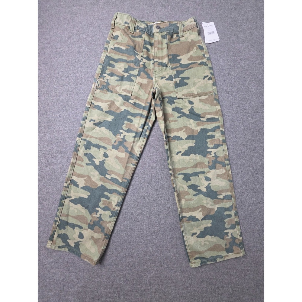 We The Free Camo Ankle Pants in Green and Tan